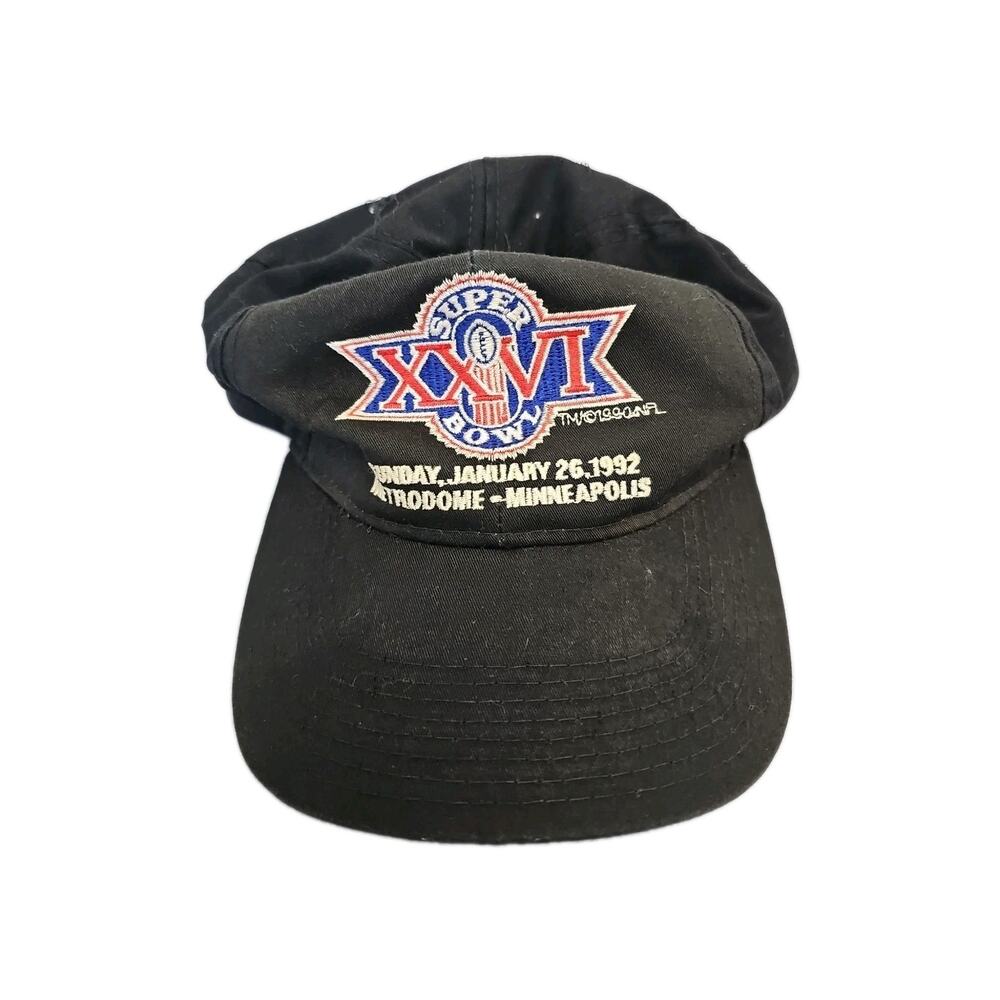 Vintage New Era NFL Super Bowl XXVI Strapback Hat Cap Bills Vs Washington Black